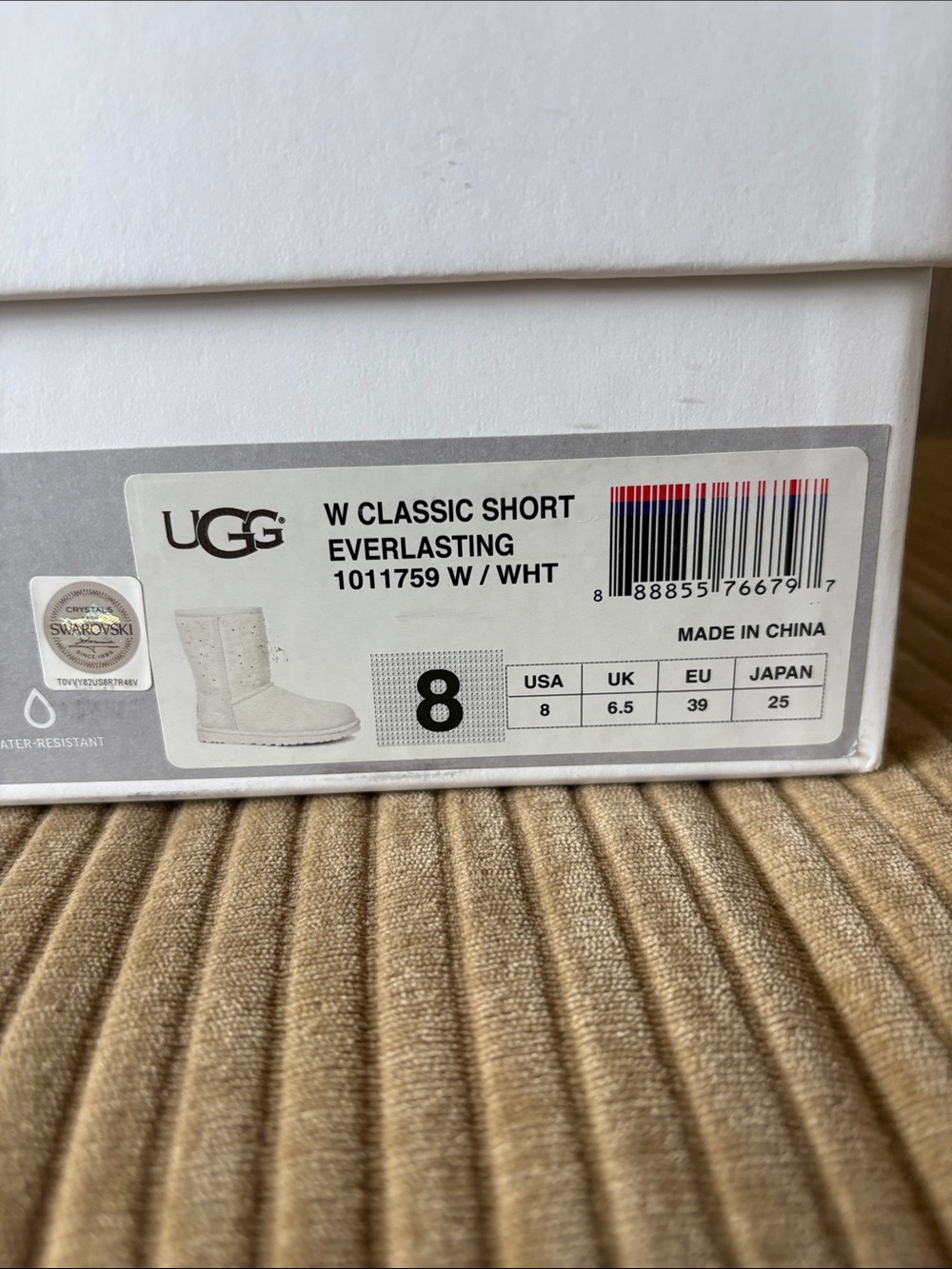 UGG NEW Ivory Suede Pearl & Crystal Embellished Ankle Boots - Picture 2 of 6